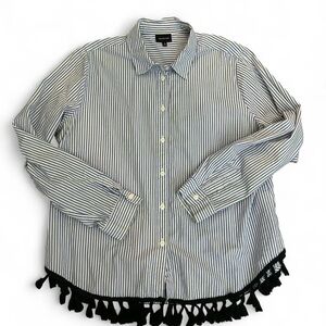 Who What Wear Blue and White Striped Shirt